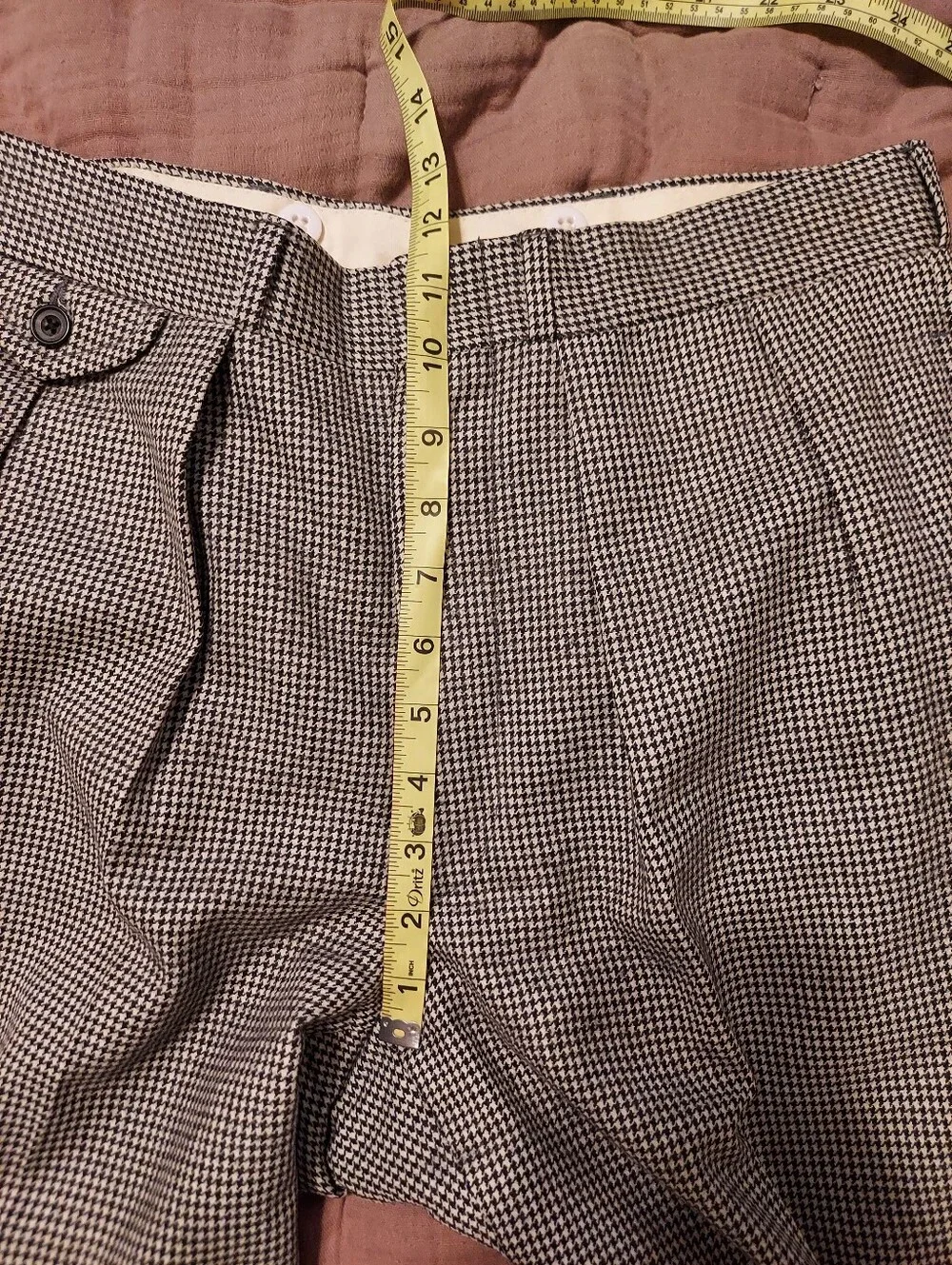 Vintage Wool Houndstooth Trousers